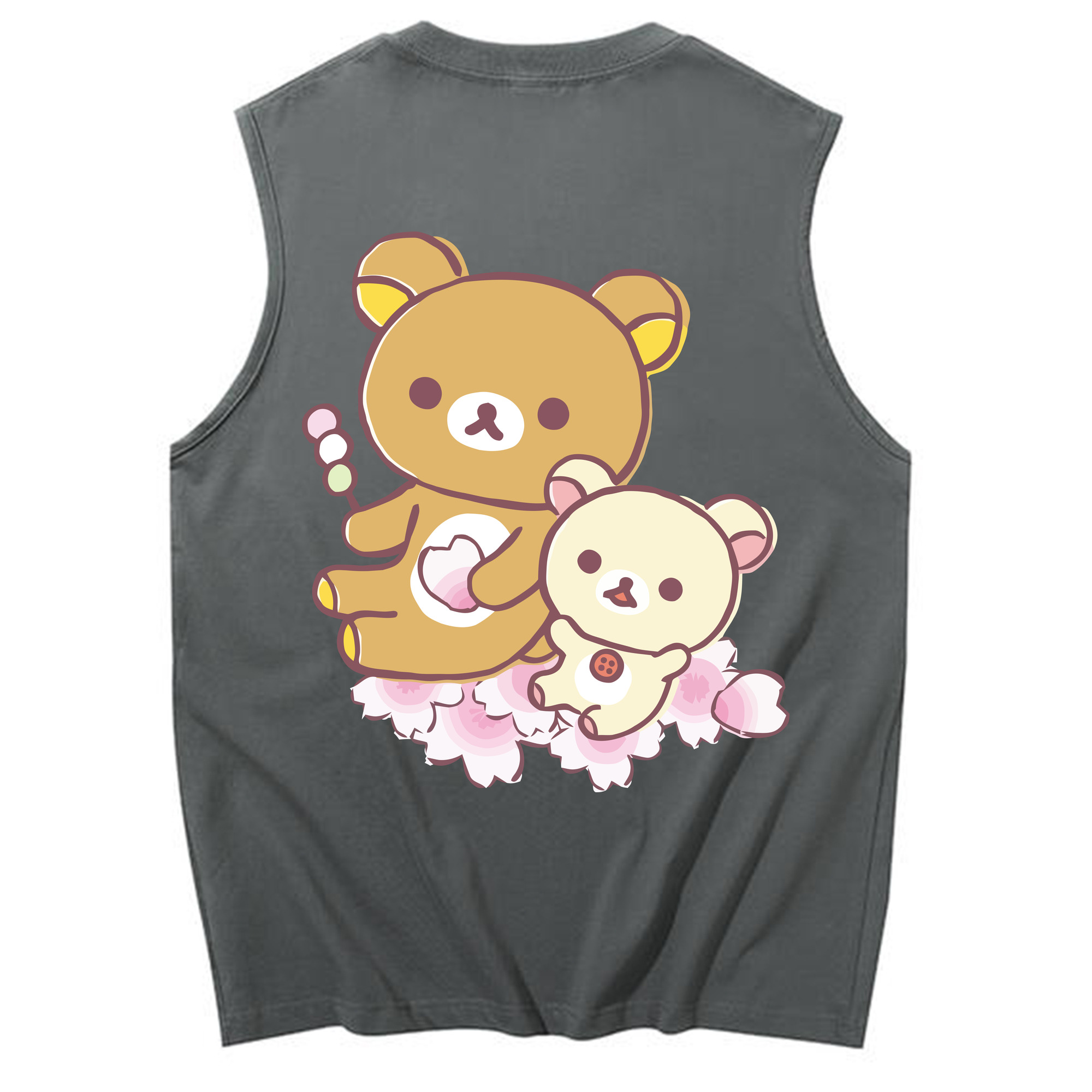 （画像用） リラックマ リラックマ キイロイトリ Rilakkuma Korilakkuma Kiiroitori コットン100％タンクトップ（背面プリント）